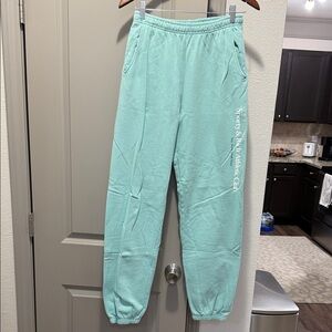 Sporty & rich light green blue sweats sweat pants joggers women men’s S